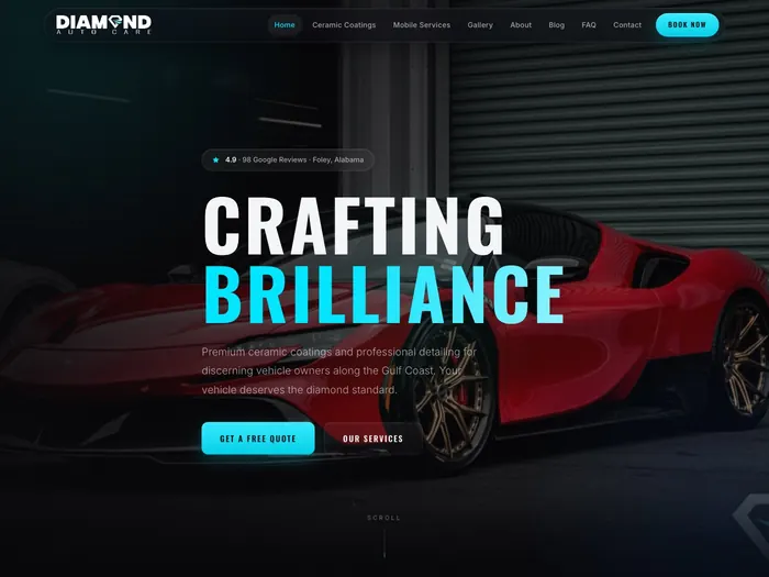 Diamond Auto Care website